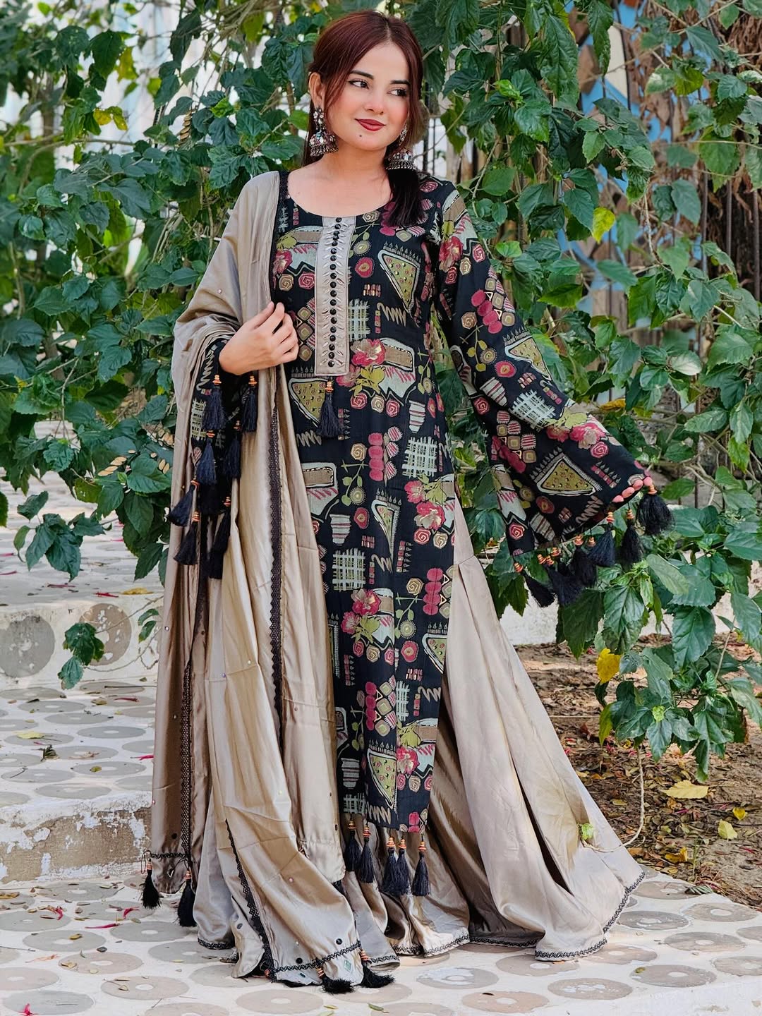 Premium Digital Print Three Piece for Women | Soft Georgette 3 Piece Dress with Fancy Dupatta | Ladies Unstitched Salwar Kameez