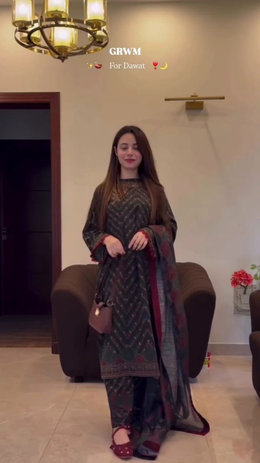 Digital Print Three Piece for Women | Soft Georgette Three Piece | Trendy Ladies Dress Bangladesh