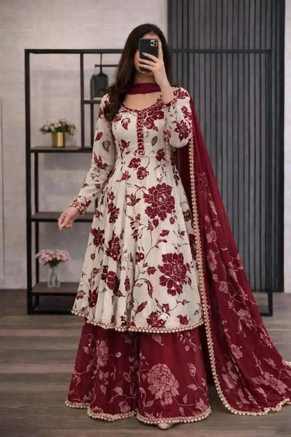 Golap Gown Three Piece for Women | Cotton Printed Three Piece Dress | Stylish Ladies Dress Bangladesh